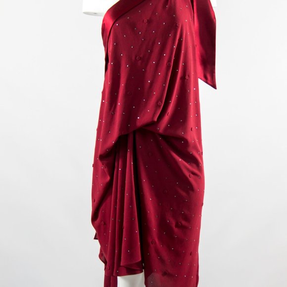 BCBG MAX AZRIA 700$ Red Asymmetrical Dress Formal Party New Small - Picture 3 of 6